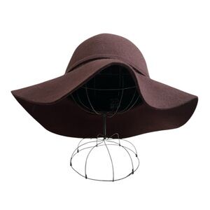 NWT Bienvenu 100% Wool Wide Brim Hat Brown Romantic Boho Floppy Fedora